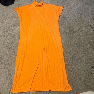 Orange Women's Short-Sleeve Maxi Dress